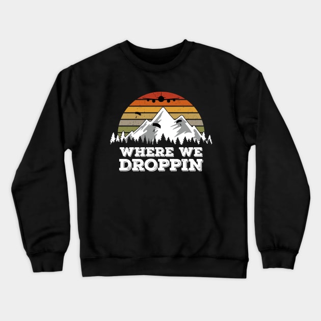 Where We Droppin, Gift Idea for Video Game Players Crewneck Sweatshirt by Zen Cosmos Official